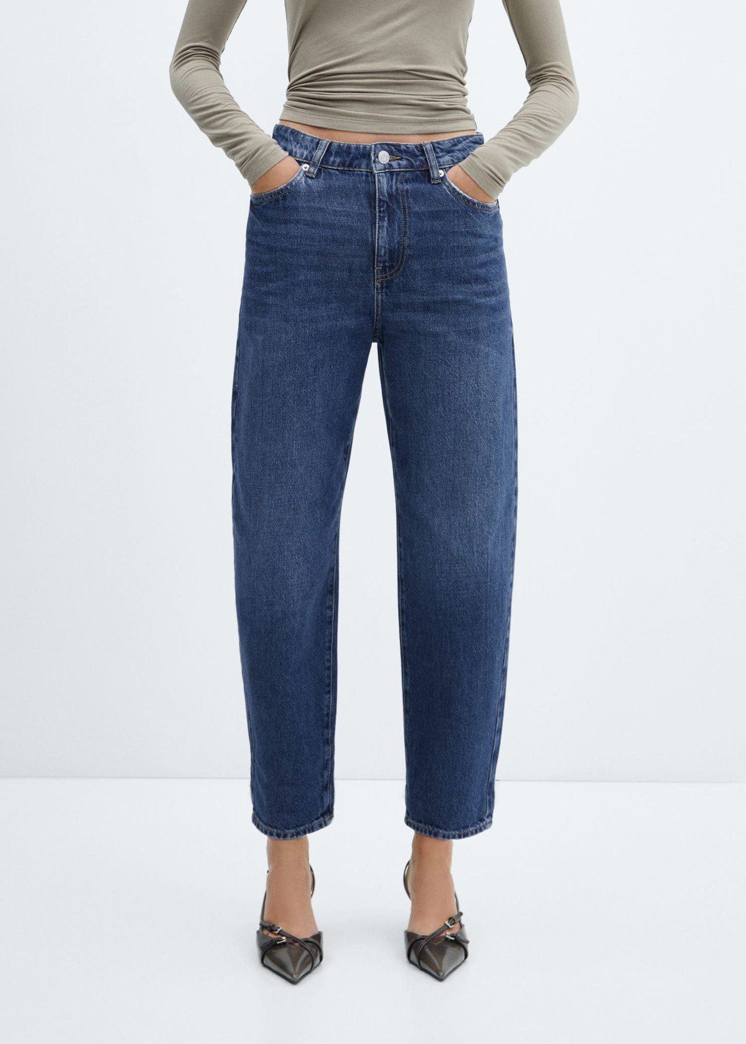 Mango - Quần jeans nữ High-waist slouchy Jeans