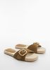 Mango - Xăng-đan nữ Buckle Leather Sandals