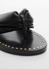 Mango - Xăng-đan nữ Studded Leather Sandals