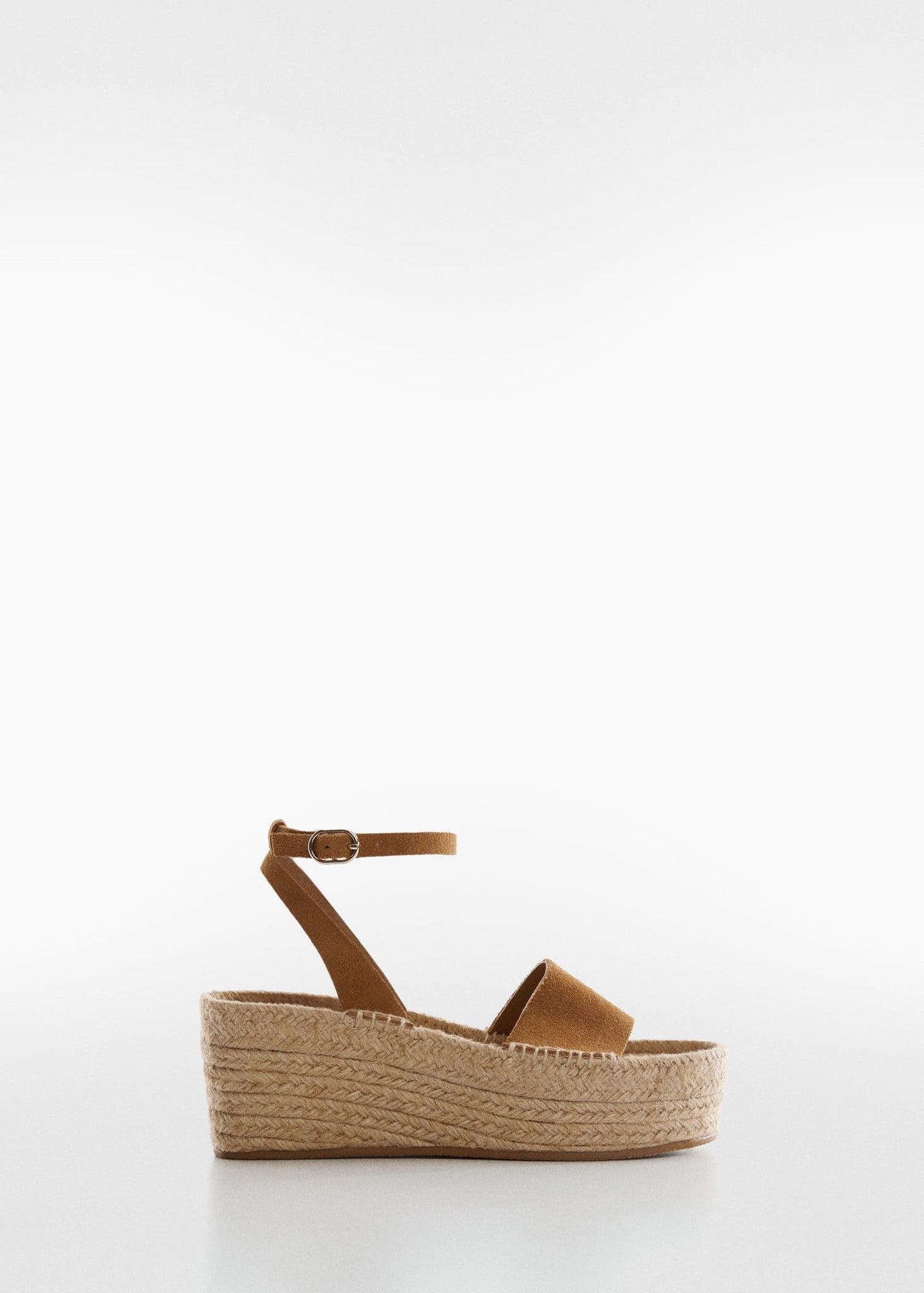 Mango - Xăng-đan nữ Platform Leather Sandals