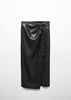 Mango - Chân váy nữ Draped Leather-effect Midi-skirt