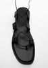 Mango - Xăng-đan nữ Leather Straps Sandals