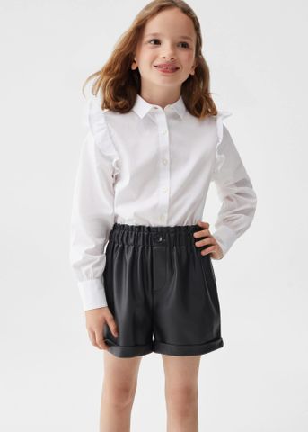 Mango - Quần ngắn bé gái Faux Leather Shorts