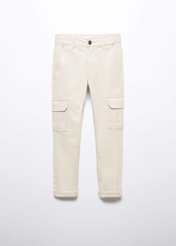 Mango - Quần dài bé trai Washed Cotton-blend Cargo Trousers