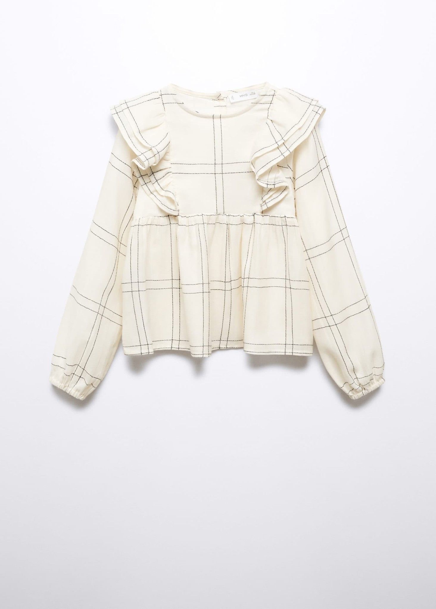 Mango - Áo thời trang bé gái Striped Ruffled Blouse