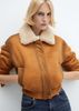 Mango - Áo khoác nữ Worn-effect shearling Jacket