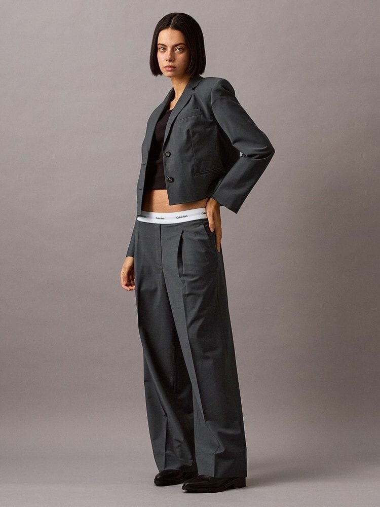 Calvin Klein - Áo khoác CK nữ CK Tropical Wool Cropped Blazer