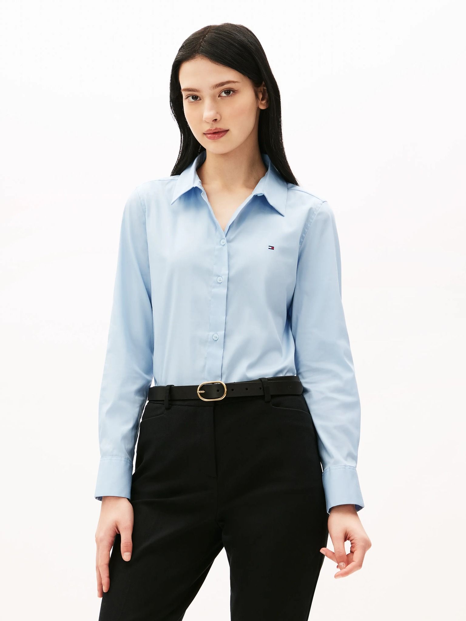 Tommy Hilfiger - Áo sơ mi tay dài nữ TH Essential Poplin Regular Shirt