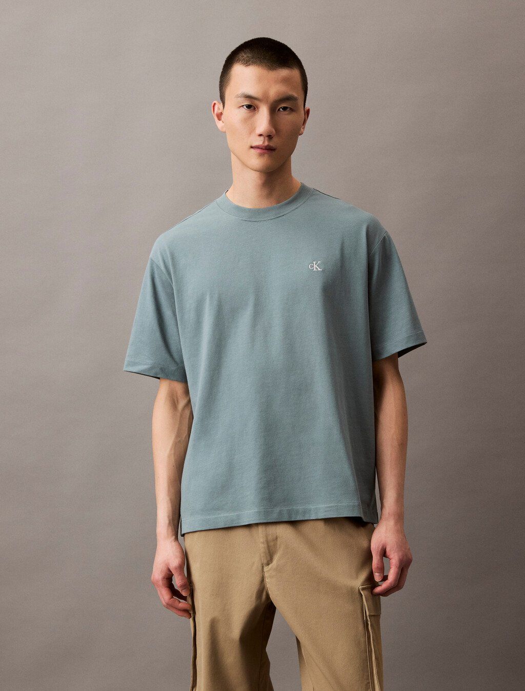 Calvin Klein - Áo thun thời trang nam CK Calvin Logo Crew Neck Tee
