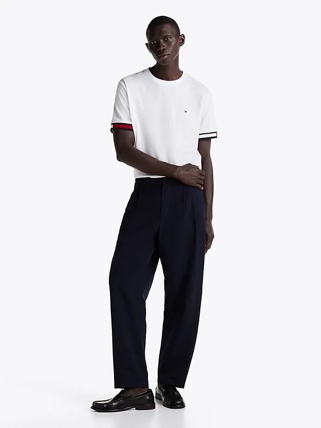 Tommy Hilfiger - Áo phông tay ngắn nam Global Stripe Cuffs T-Shirt