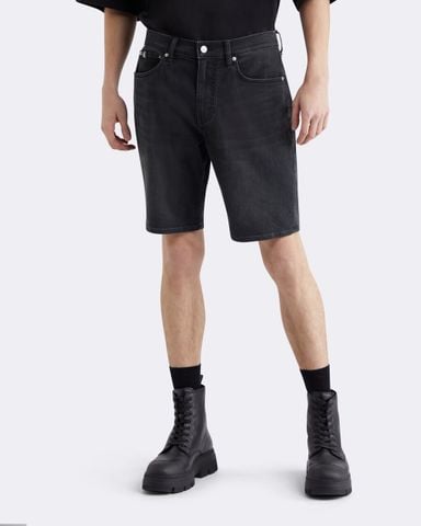 Calvin Klein - Quần jeans ngắn nam Black Regular Straight Denim Shorts