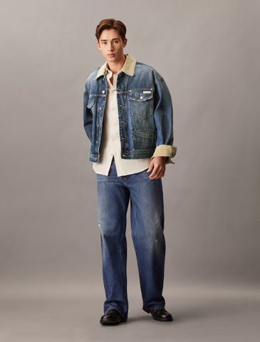 Calvin Klein - Áo khoác jeans CK nam 80s Icon Denim Trucker Jacket