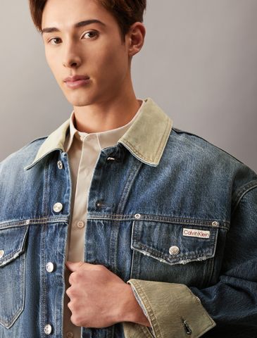 Calvin Klein - Áo khoác jeans CK nam 80s Icon Denim Trucker Jacket