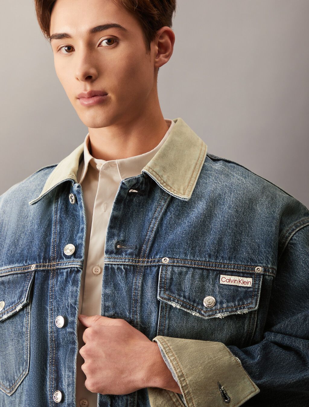 Calvin Klein - Áo khoác jeans CK nam 80s Icon Denim Trucker