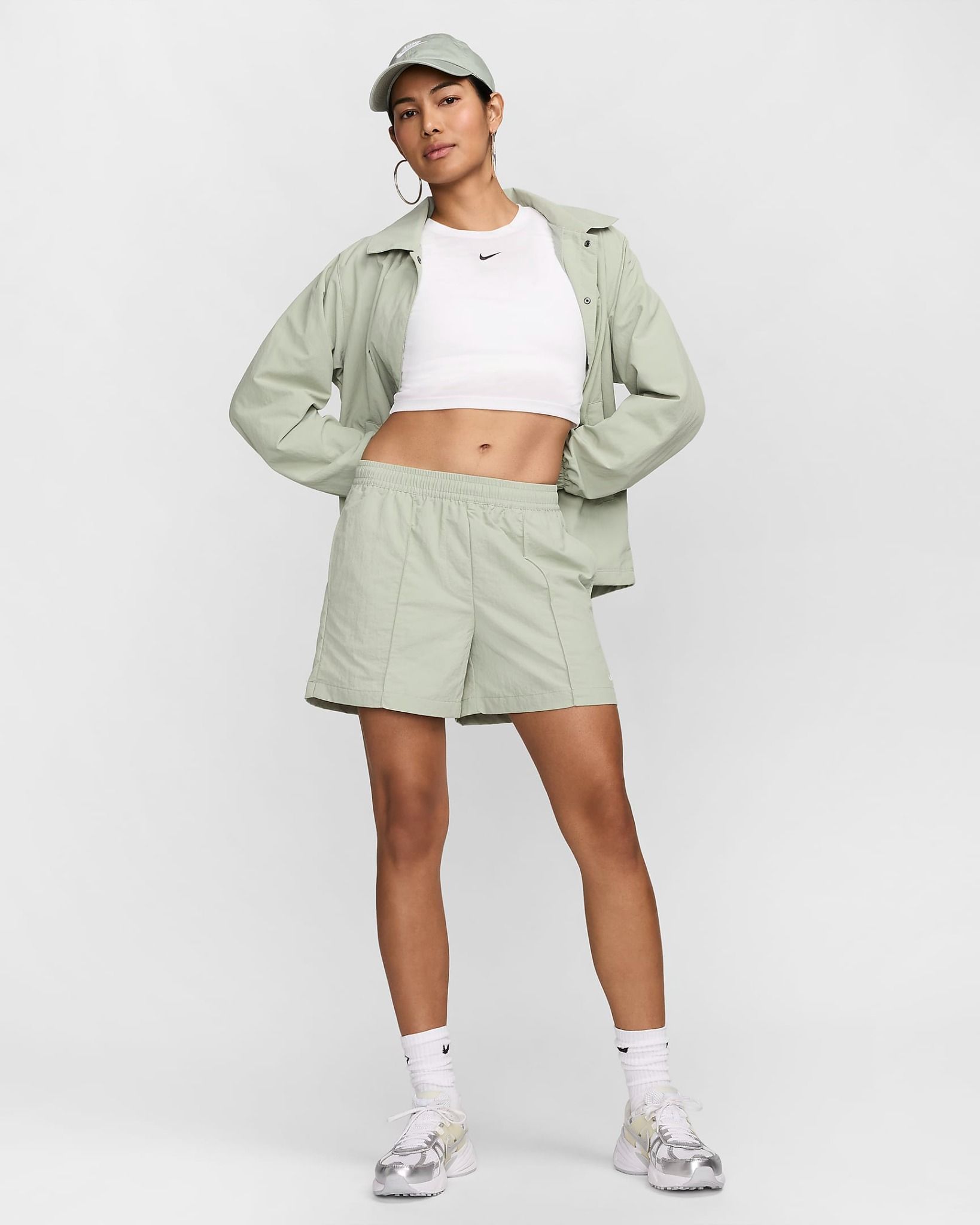 Nike - Quần ngắn thể thao Nữ Everything Wovens Women's Mid-Rise 5