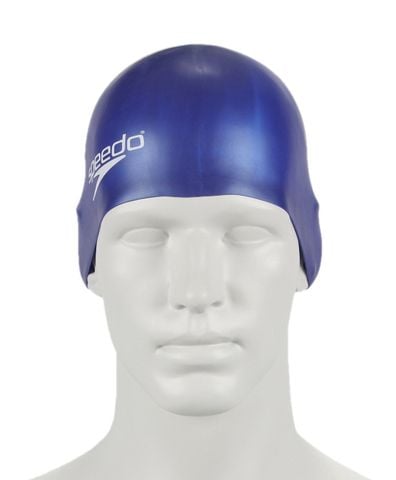 Speedo - Nón Bơi unisex Plain Moulded Silicone Junior Blue Unisex Accessories - 2