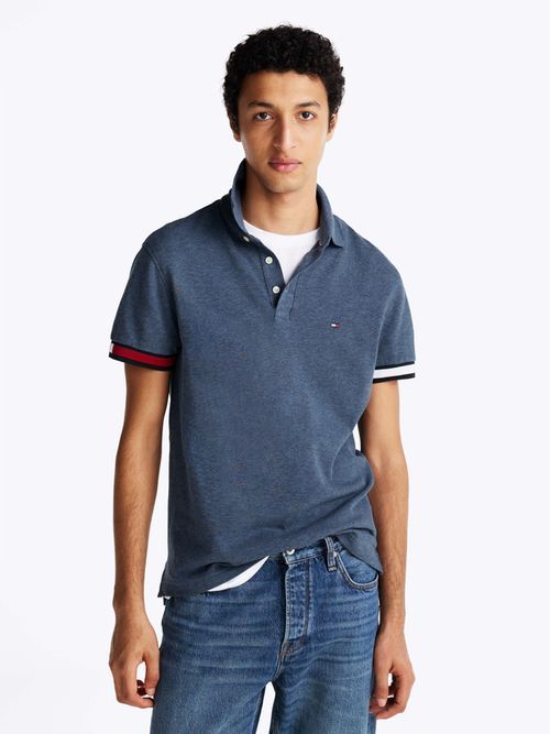 Tommy Hilfiger - Áo polo tay ngắn nam TH Flag Cuff Slim Polo