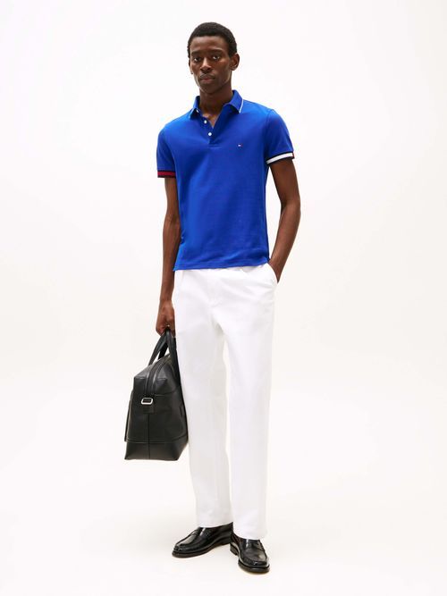 Tommy Hilfiger - Áo polo tay ngắn nam Flag Cuff Slim Fit Polo