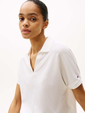Tommy Hilfiger - Áo polo tay ngắn nữ Women's Lyocell Open Polo
