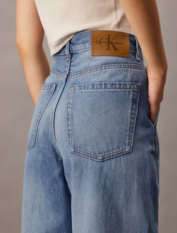 Calvin Klein - Quần jeans ống đứng CK nữ Relaxed Tailored Jeans Barrel Gold