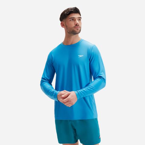 Speedo - Áo bơi tay dài chống nắng nam Men's Speedo Printed Long Sleeve Rash Top