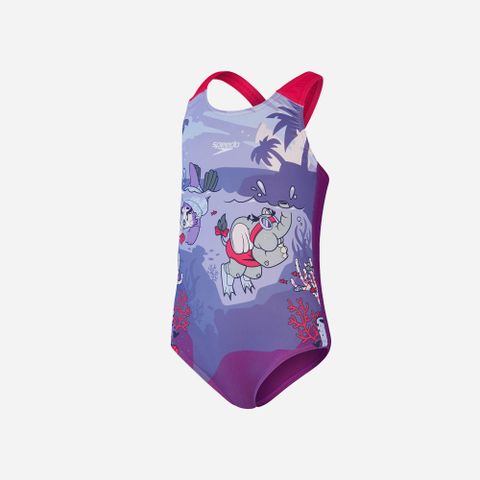 Speedo - Đồ bơi bé gái Speedo Girls Learn to Swim Printed Crossback Swimsuit