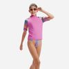 Speedo - Áo bơi tay ngắn chống nắng bé gái Speedo Short Sleeve Printed Panel Sun Top