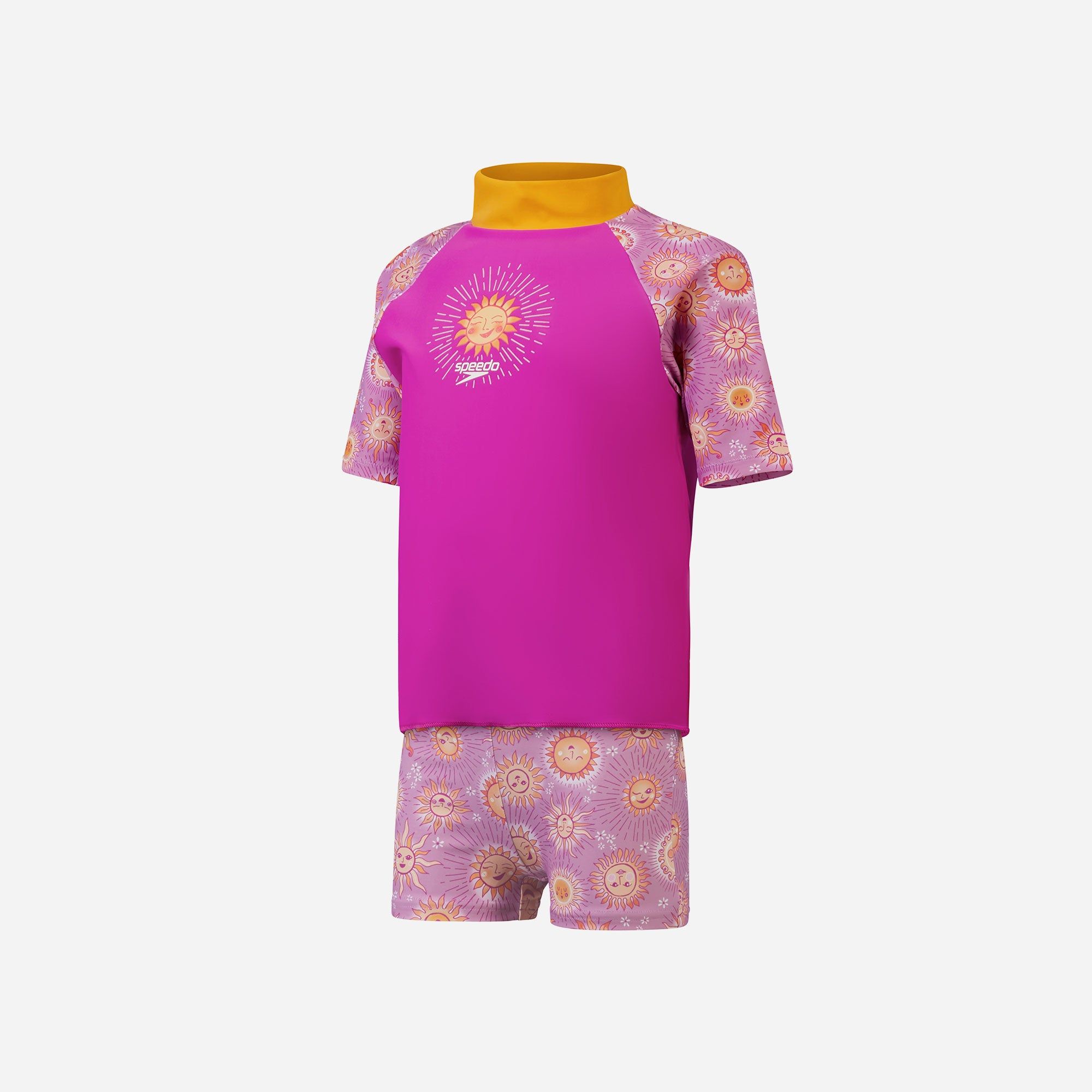 Speedo - Đồ bơi chống nắng bé gái Toddler Girls Short Sleeve Printed Rash Top Set