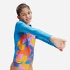 Speedo - Áo bơi tay dài chống nắng bé gái Speedo Long Sleeve Printed Panel Rash Top