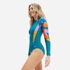 Speedo - Đồ bơi nữ Women's Speedo Printed Panel Long Sleeve Swim Suit