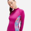 Speedo - Áo bơi tay dài chống nắng nữ Women's Speedo Printed Splice Long Sleeve Rash Top