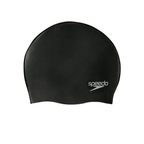 Speedo - Nón bơi nam nữ Speedo Plain Moulded Silicone Cap Black Swimming