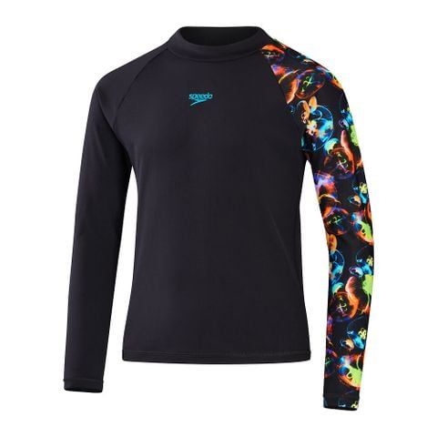 Speedo - Áo bơi tay dài chống nắng bé trai Boys Digital Printed Long Sleeve Rash Top