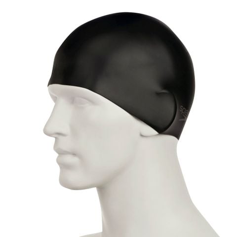 Speedo - Nón bơi nam nữ Speedo Plain Moulded Silicone Cap Black Swimming - 4