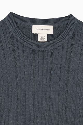 Calvin Klein - Áo tay ngắn thời trang CK nữ Cotton Variegated Rib Crew