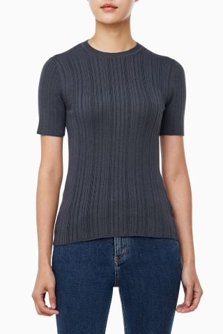Calvin Klein - Áo tay ngắn thời trang CK nữ Cotton Variegated Rib Crew