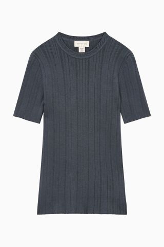 Calvin Klein - Áo tay ngắn thời trang CK nữ Cotton Variegated Rib Crew