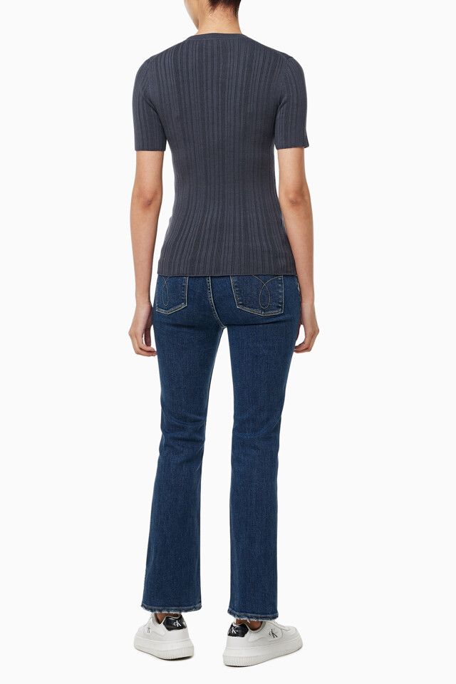 Calvin Klein - Áo tay ngắn thời trang CK nữ Cotton Variegated Rib Crew