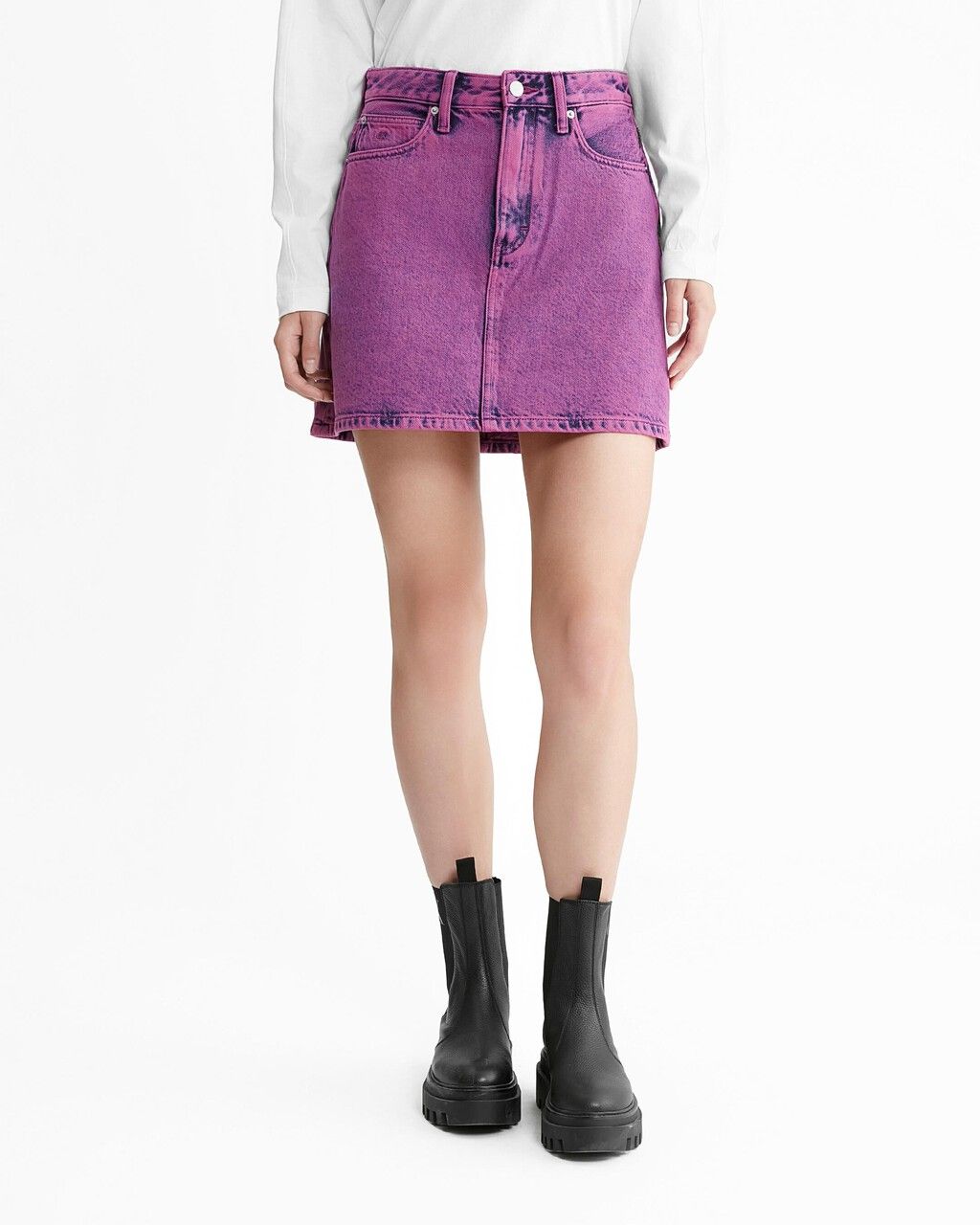Calvin Klein - Váy jeans nữ Hyper Real High Rise A Line Mini Skirt
