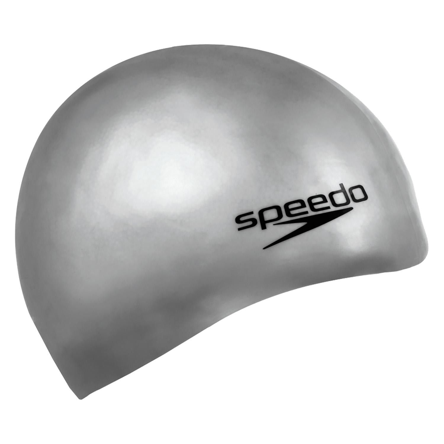 Speedo - Nón Thể Thao unisex Plain Moulded Silicone Cap Grey Unisex Accessories