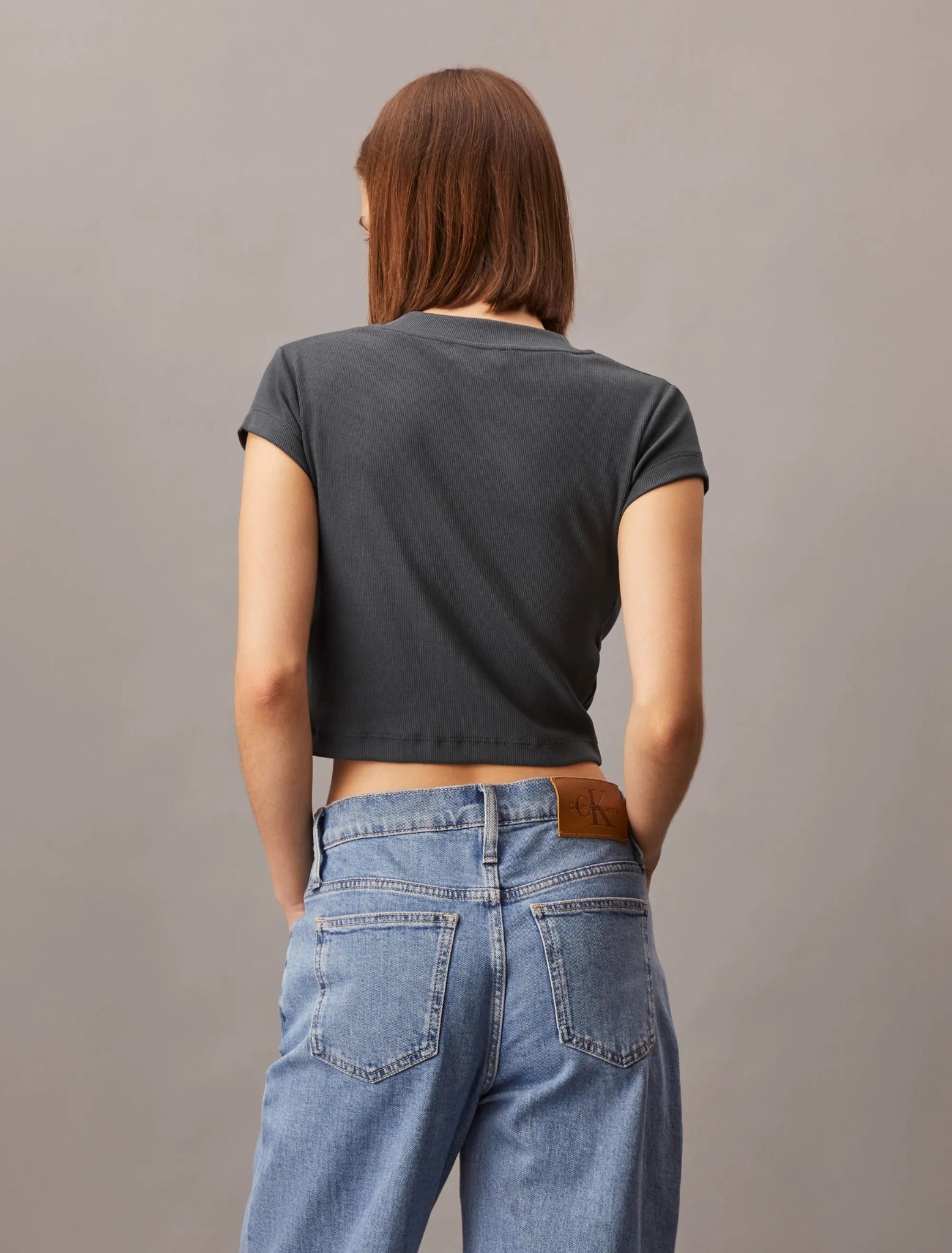 Calvin Klein - Áo len thời trang CK nữ Premium Monogram Baby Tee