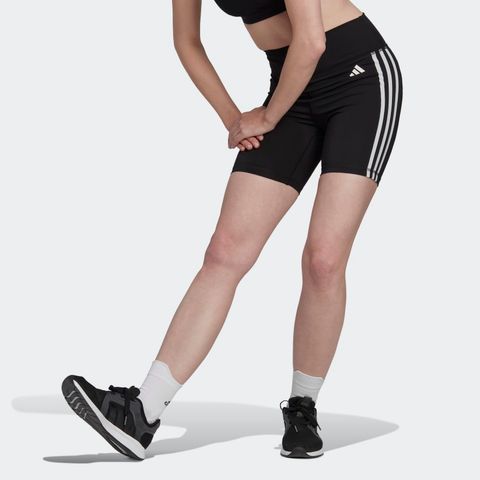 adidas - Quần ngắn ống bó Nữ Training Essentials 3-Stripes High-Waisted Short Leggings