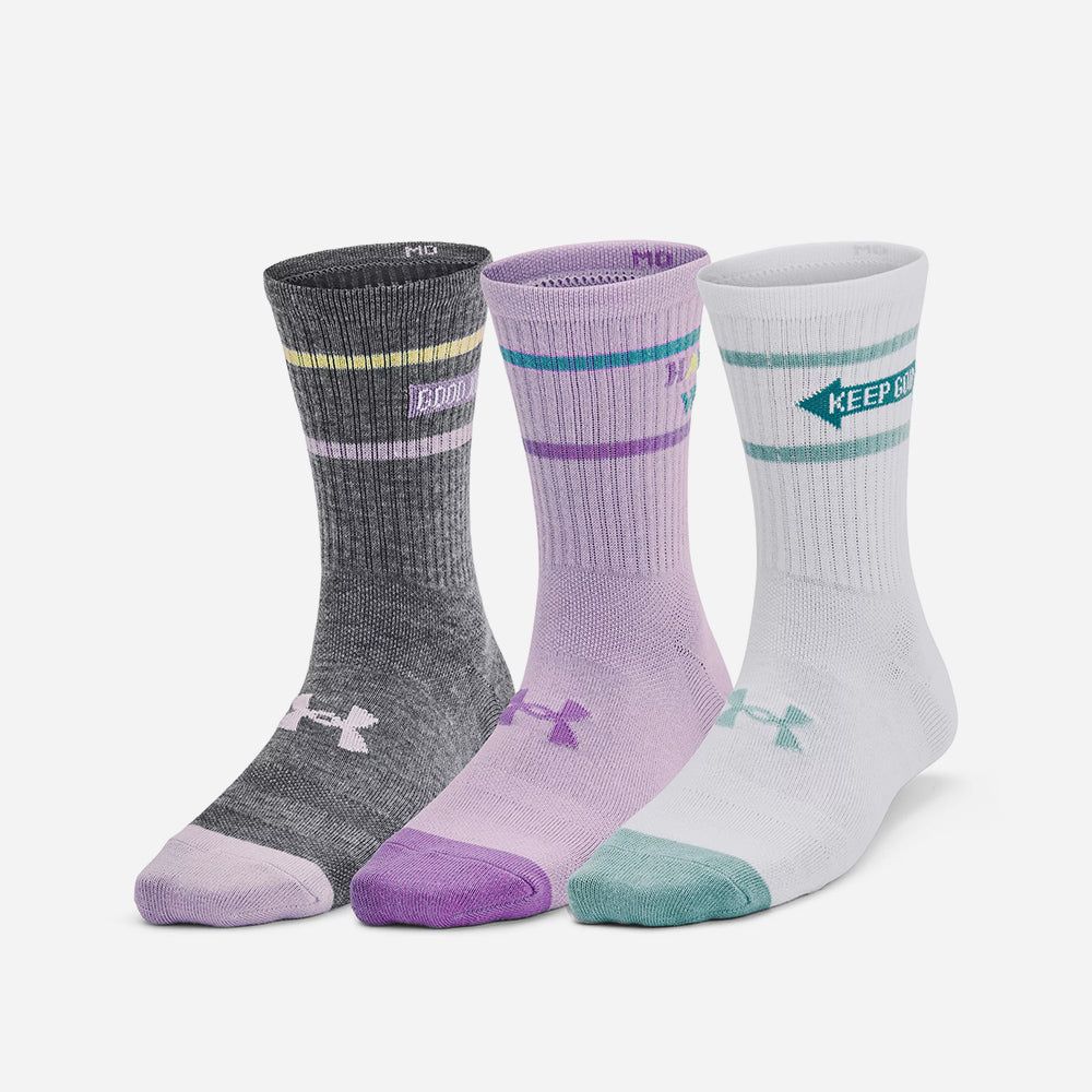 Under Armour - Bộ ba đôi Vớ tất nam nữ Essential Mid Crew 3P Training Socks