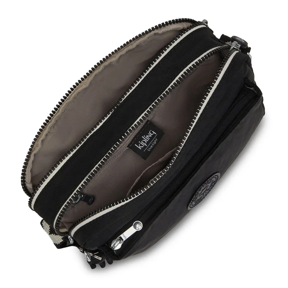 Kipling - Túi đeo chéo Abanu Midi Black Chevron