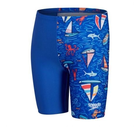 Speedo - Quần bơi bé trai Speedo Boys Digital Allover Jammer - True Cobalt/White