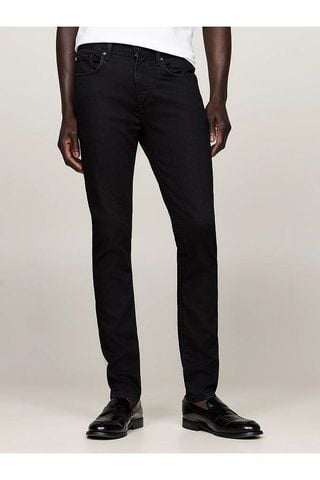 Tommy Hilfiger - Quần jeans dài nam Men's Slim Fit Regular Waist Cotton Black Jeans