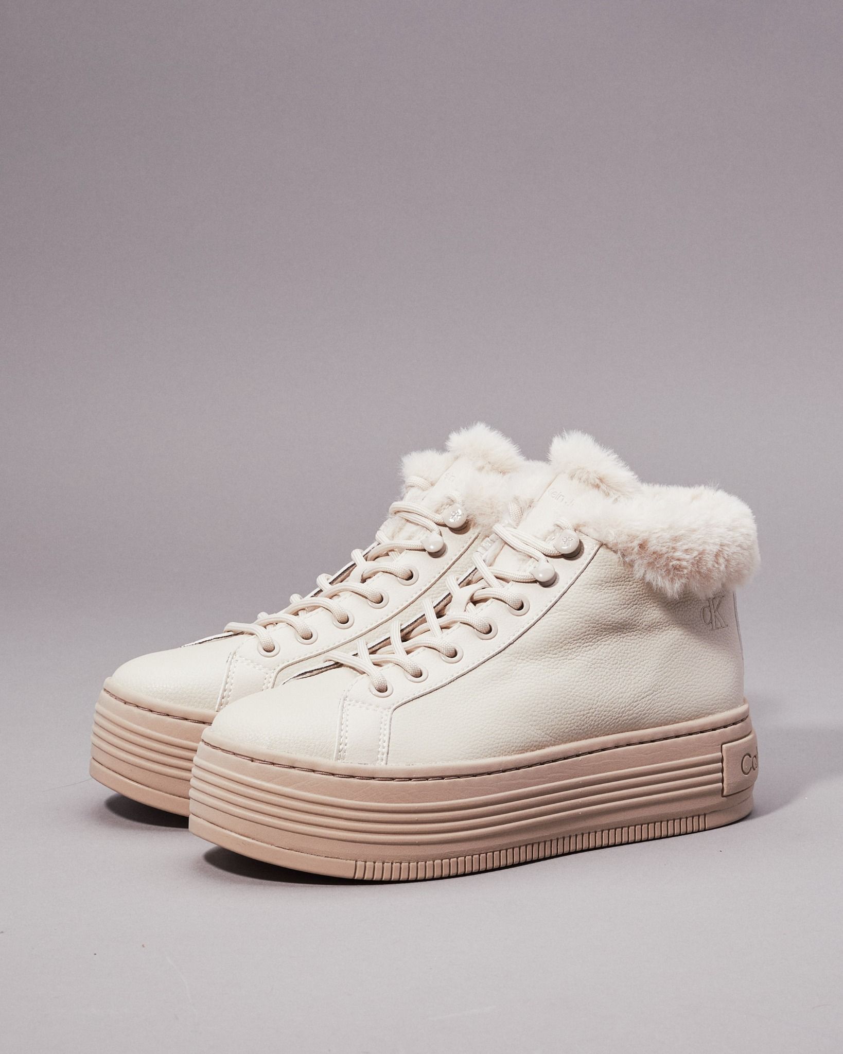 Calvin Klein - Giày CK nữ Leather Warm Winter Platform Trainers