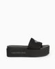 Calvin Klein - Dép quai ngang nữ Canvas Platform Sliders