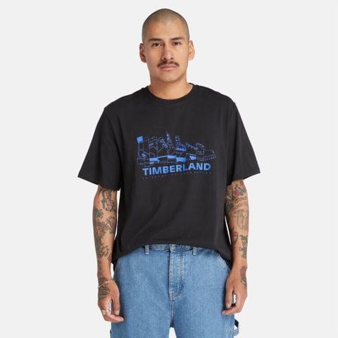 Timberland - Áo tay ngắn Nam Nữ Short Sleeve Front Spliced Boots Graphic T-Shirt