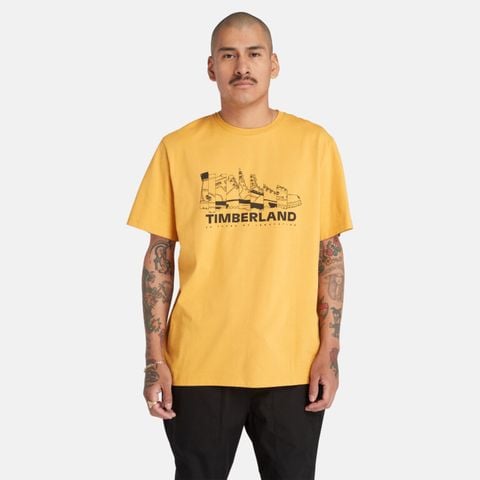 Timberland - Áo tay ngắn Nam Nữ Short Sleeve Front Spliced Boots Graphic T-Shirt